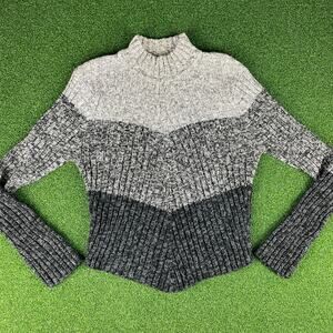 Vintage Y2K Fiorlini Intl. Tones of Gray Knit Angel Cut Sweater Sz XL